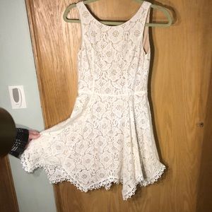 Ark and Co. cream lace backless dress